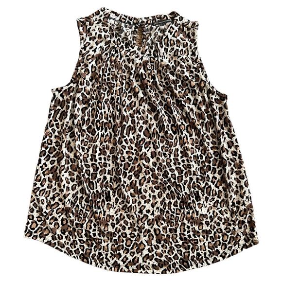 Adrianna Papell  Brown Animal Print Sleeveless Top, M - Picture 1 of 6